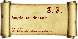 Bogáts Hektor névjegykártya